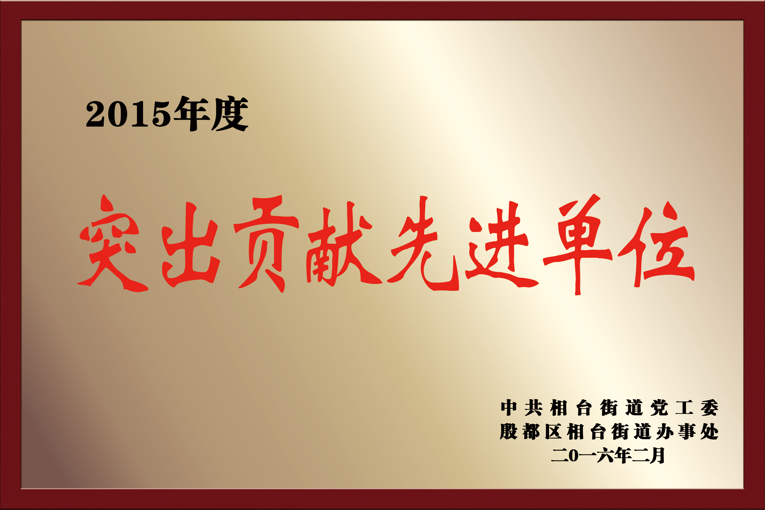 2015年度突出贡献先进单位